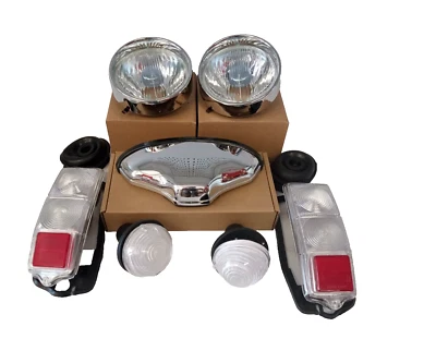 KIT FANALERIA FIAT 500 EPOCA (COPPIA FARI ANT+POST+POSIZ.+LUCE TARGA PL. CROM.) - Immagine 1 di 4