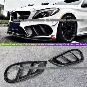 Cubierta de ventilación de aire antiniebla de fibra de carbono para Benz W205 C200 C300 C43 2015-2018 - Imagen 1 de 9