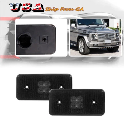 Smoked Front Side Marker Light Housings Set For Mercedes Benz W463 G-Class G500 - Image 1 of 4