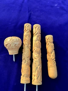 Wooden Hand Carved Walking Stick – Dog Protection, Hiking Cane, Outdoor Safety - Picture 1 of 7