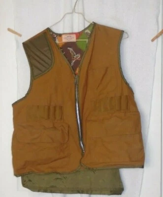 TRUE Vintage Original SAFTBAK Men's Bird HUNTING Vest w/ Back Pouch Size LARGE L - Image 1 of 2