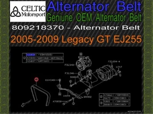 Genuine OEM Subaru Alternator Belt # 809218370 2005-2009 Legacy GT EJ255 - Bild 1 von 5