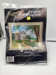 Kit de punto de cruz estampado día lavado abeja dorada 20329 casa de campo casa de campo - Imagen 1 de 2