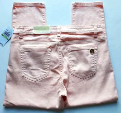 Pantalones de mezclilla ajustados recortados Michael Kors Izzy color coral polvoriento talla 8 nuevos con etiquetas Foto 1 de 4