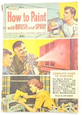 Vtg Magazine POPULAR MECHANICS HOW to PAINT with Brush And Spray  1951 Foto 1 de 4