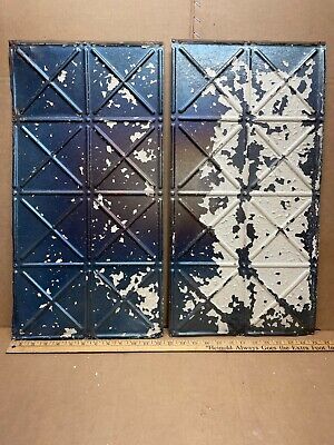2pc Lot Of 24  By 12  Antique Ceiling Tin Metal Reclaimed Salvage Art Craft • 32$