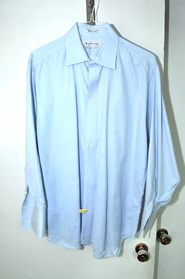 Vintage Burberrys of London  Dress Shirt Mens 16.5 x 33 Blue Cotton French Cuff - Image 1 of 4