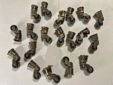 Round vintage brass casters - (used) $20 for a set of 4 OR $10 ea., or $80 all Cover