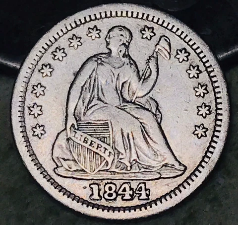 1844 Seated Liberty Half Dime 5C Ungraded Choice Silver US Coin CC18444 Cover