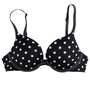 NEW Victoria's Secret Push Up Bra Women's Size 32B Black Polka Dot Padded NWOT * - Picture 1 of 5
