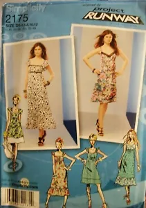 Miss Simplicity 2175 Muster Projekt Runway Boho Kleid UNGESCHNITTEN Größe 4-6-8-10-12 - Bild 1 von 2