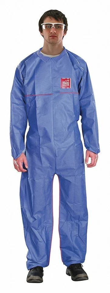 Ansell 68-1500 Plus FR 25 PK Size 4 XL 31 in Inseam Collared Coveralls