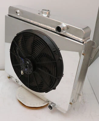 WR Champion 2 Row Radiator, 16" Fan and Shroud for 1976 Dodge D100 Panel L6 Eng - Image 1 of 4