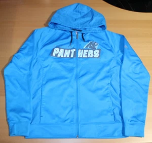 NFL Football Carolina Panthers Full Zip Jacket Medium Blue Majestic ThermaBase - Picture 1 of 9