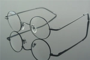 42 mm de colección bisagras redondas de resorte Monturas de gafas gafas gafas negras lente transparente miopía - Imagen 1 de 8