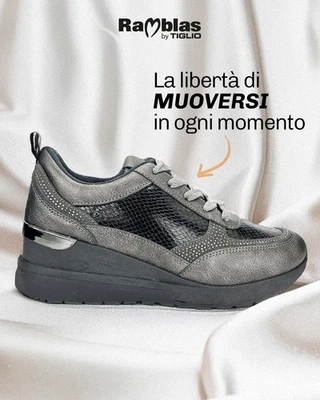 TIGLIO 6115 ANTRACITE RAMBLAS SCARPE  DONNA SNEAKERS LACCI E ZIP - Image 1 of 4