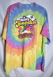 Wawa Hoagiefest 2008 taglia 4X tie dye rosa giallo verde 100% cotone - Foto 1 di 5