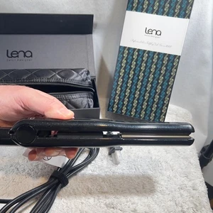 Lena Salon Designer Pro Flat Iron LN-66B New Gift Box Travel Bag Glittery Black - Picture 1 of 18