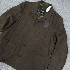 Todd Snyder Linen Chore Coat Men Large Tobacco Brown Pockets Lightweight $598 - Picture 1 of 14