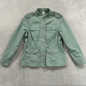 LL Bean Jeansjacke mit Knöpfen Langarm Damen M Aqua Boho Vintage Utility - Bild 1 von 7
