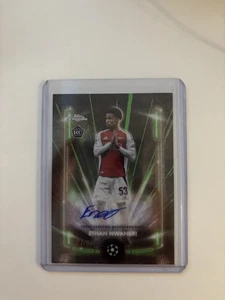 Ethan Nwaneri Topps Chrome 2024-25 UCC Black Lazer Auto Green /99 Rookie Card RC - Bild 1 von 2