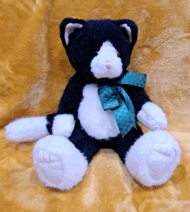 Boyds Collection Sammy Snicklepuss schwarz weiß Katze Kätzchen grüne Schleife Smoking - Bild 1 von 8