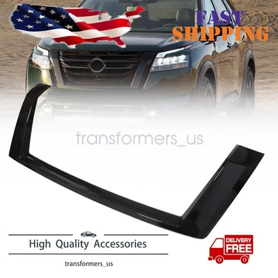 For Nissan Pathfinder 2022 2023 2024 Gloss Black Grille Grill Overlay Trim - Image 1 of 4