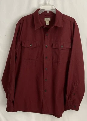 L.L. Bean Wicked Goog Flannel Shirt Red & Black houndstooth Size large  - Image 1 of 4