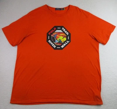 Polo Ralph Lauren Shirt Mens 2XL Tall Orange River Trail Wall Graphic Tee Hiking - Image 1 of 4