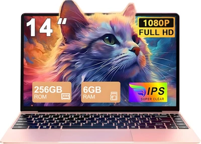 PC Portatile Win11 Pro Computer Portatile Notebook 14 Pollici 6+256GB SSD Expans - Immagine 1 di 4