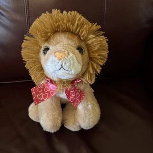 Lion Plush Stuffed W/Pink Ribbons Bow Plush 8” Stuffed Animal MTY International - Picture 1 of 5