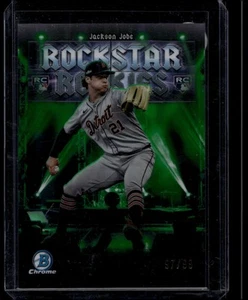 2025 Bowman #RR-10 Jackson Jobe Rockstar Rookies Green Refractor #/99 - Picture 1 of 2