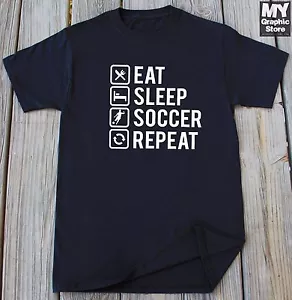 Fußball T-Shirt Eat Sleep Fußball Repeat Shirt FIFA Shirt Fußball Shirt FIFA Liebhaber - Bild 1 von 10