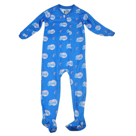 NBA UNK Los Angeles Clippers Toddler Footed Pajamas Bodysuit Zipper Sleepwear Cover