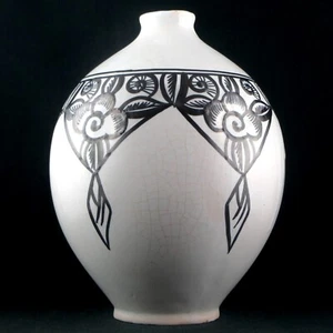 Rare VASE Céramique HENRI DELCOURT Boulogne Desvres, Art Deco 1930/années 30... - Imagen 1 de 13