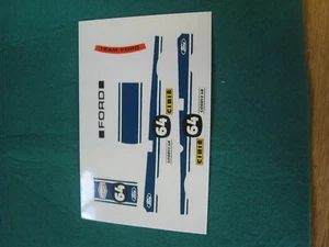RS47B Repro Scalextric Calcomanía 4057 FIESTA BLANCA #64 PEGATINAS requieren corte - Imagen 1 de 1