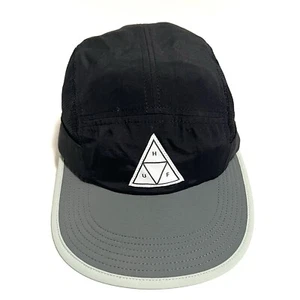 HUF Unstructured 5 Panel Black Hat Cap Nylon Mesh Side Panels Breathable Running - Picture 1 of 5