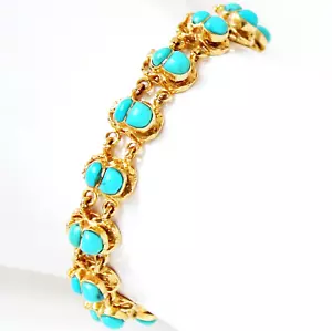 Goldarmband Armband 18 Karat 750 Gold Gelbgold Türkise 21,96 g Skarabäen Ägypten - Bild 1 von 5