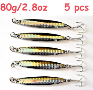 Señuelos de pesca verticales de 5 piezas 80 g/2,8 oz cuchillo de francotirador marrón de potro - Imagen 1 de 2