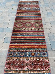 New Handmade Fine Afghan Modern & Tribal Khorjeen Runner, 3x10 - Picture 1 of 18