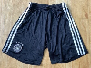 Deutschland Adidas Fußballshorts Kinder Kordelzug Polyester 2015 schwarz weiß - Bild 1 von 9