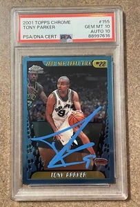 2001 Topps Chrome Tony Parker Rookie/Autograph Card!! HOF!! Pop 7 - Picture 1 of 2
