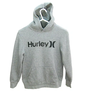 HURLEY Boy's (Size Medium 10/12) Gray Athletic Hoodie Hooded Logo Sweatshirt - Picture 1 of 4