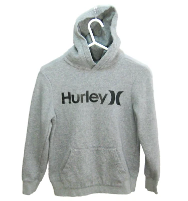 HURLEY Boy's (Size Medium 10/12) Gray Athletic Hoodie Hooded Logo Sweatshirt - Image 1 of 4