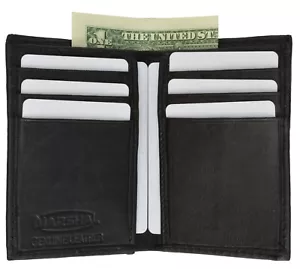Genuine Leather Minimalist Bifold Wallets For Men RFID Blocking Slim Mens Wallet - Picture 1 of 4
