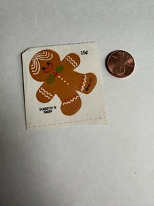 Vintage 1980's Hallmark Scratch & Sniff Gingerbread Boy Scrapbooking Sticker - Picture 1 of 2