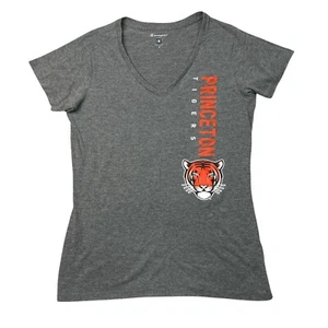 Champion Princeton University Tigers V-Neck T-Shirt Heather Grey Womens M Medium - Picture 1 of 5