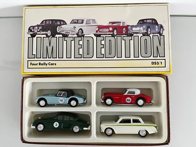 Four Rally Cars, Corgi, Limited Edition D53/1 Jaguar,Ford, Austin Healey, MG - Bild 1 von 4