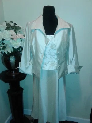 130.00 CHAQUETA BOLERO JESSICA HOWARD VESTIDO CON CUENTAS 2 PIEZAS VERDE LIMA 8 CÓCTEL  Foto 1 de 4