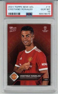 2021 TOPPS NOW UCL SIGNS FOR MANCHESTER UNITED #14 CRISTIANO RONALDO PSA 10 RARE - Picture 1 of 2
